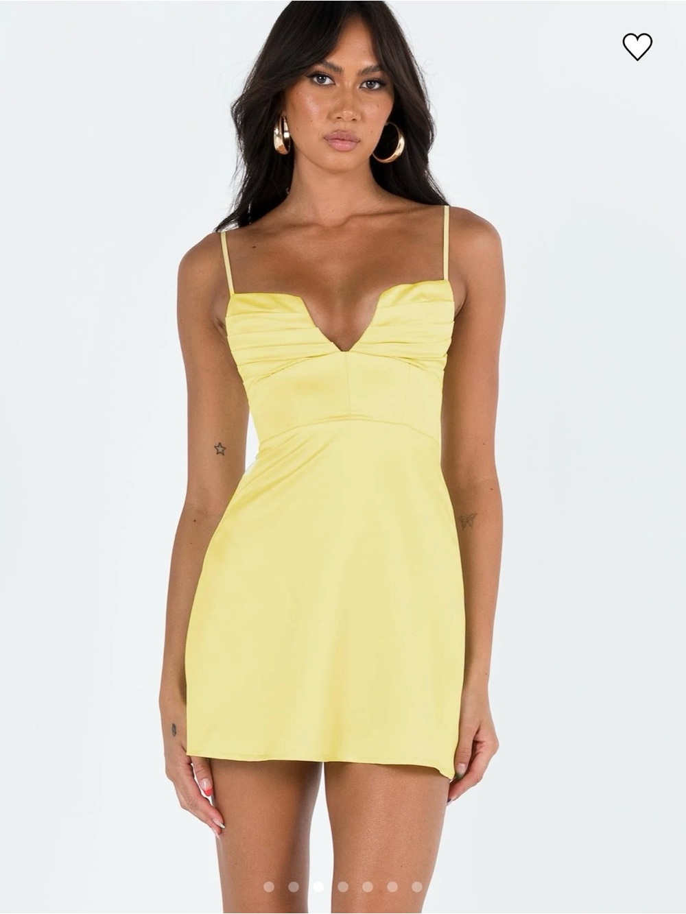 Princess Polly Yellow Mini Dress with Spaghetti Straps